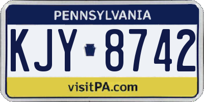 PA license plate KJY8742