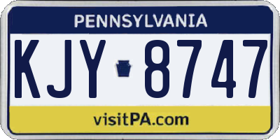 PA license plate KJY8747