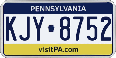 PA license plate KJY8752