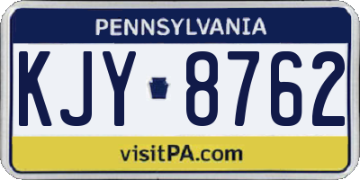 PA license plate KJY8762