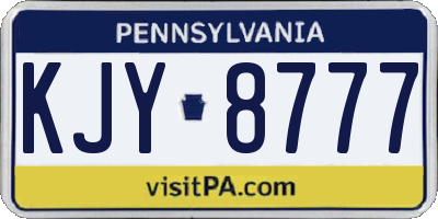 PA license plate KJY8777