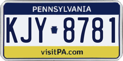 PA license plate KJY8781