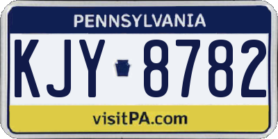 PA license plate KJY8782