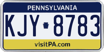 PA license plate KJY8783