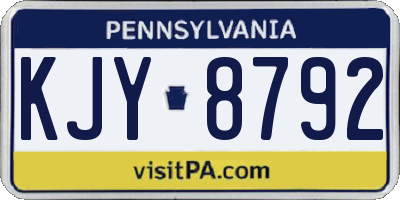 PA license plate KJY8792