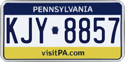 PA license plate KJY8857