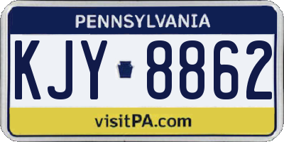PA license plate KJY8862