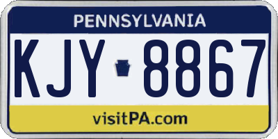 PA license plate KJY8867
