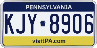 PA license plate KJY8906