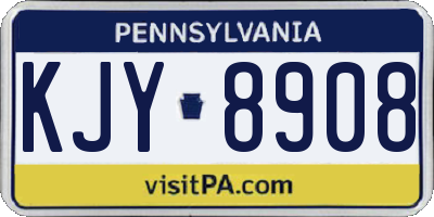 PA license plate KJY8908