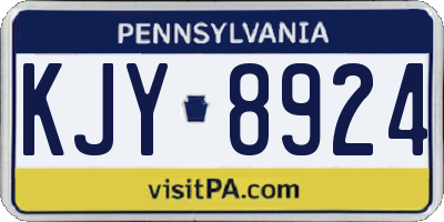 PA license plate KJY8924