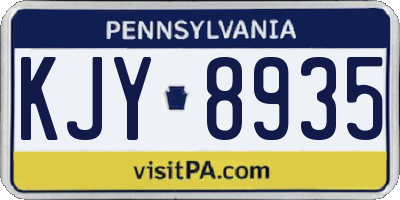 PA license plate KJY8935