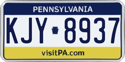 PA license plate KJY8937
