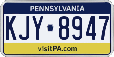 PA license plate KJY8947