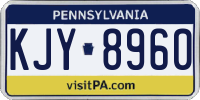 PA license plate KJY8960