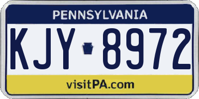 PA license plate KJY8972