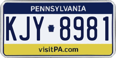 PA license plate KJY8981