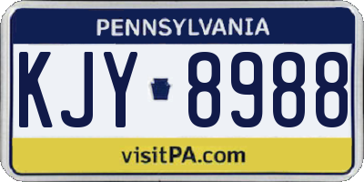 PA license plate KJY8988