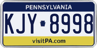 PA license plate KJY8998