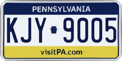 PA license plate KJY9005