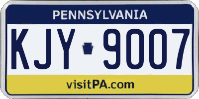 PA license plate KJY9007
