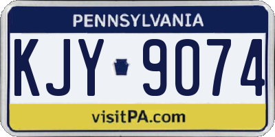 PA license plate KJY9074