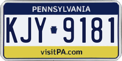 PA license plate KJY9181