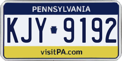 PA license plate KJY9192