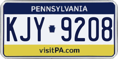 PA license plate KJY9208
