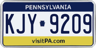 PA license plate KJY9209