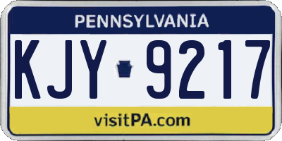 PA license plate KJY9217
