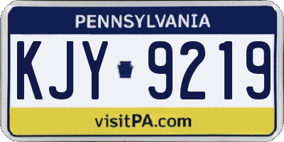 PA license plate KJY9219
