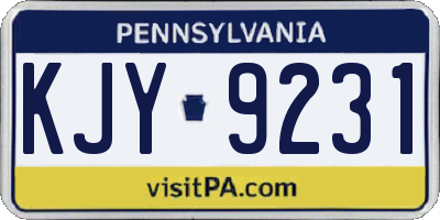 PA license plate KJY9231