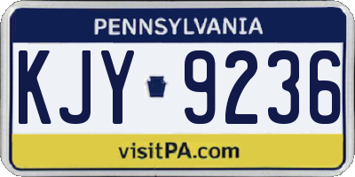 PA license plate KJY9236