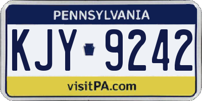 PA license plate KJY9242