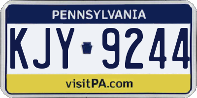 PA license plate KJY9244