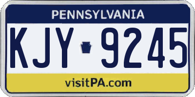PA license plate KJY9245