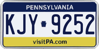 PA license plate KJY9252