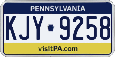 PA license plate KJY9258