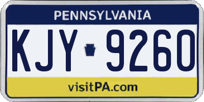 PA license plate KJY9260