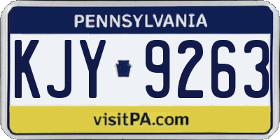 PA license plate KJY9263