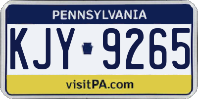 PA license plate KJY9265