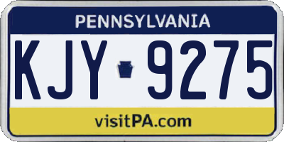 PA license plate KJY9275