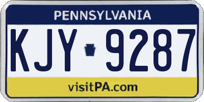 PA license plate KJY9287