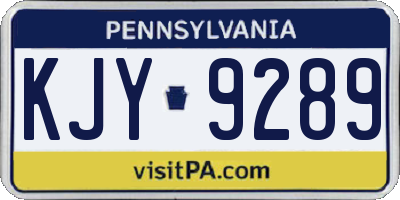 PA license plate KJY9289