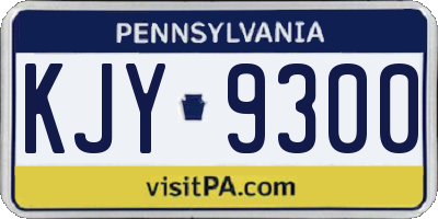 PA license plate KJY9300