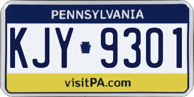 PA license plate KJY9301