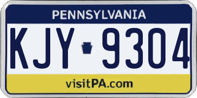 PA license plate KJY9304
