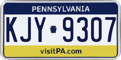 PA license plate KJY9307