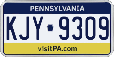 PA license plate KJY9309